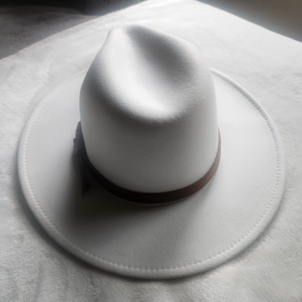 Wide Brim Fedora Hats for Women Men Two Tone Dress Hat Felt Panama Hat